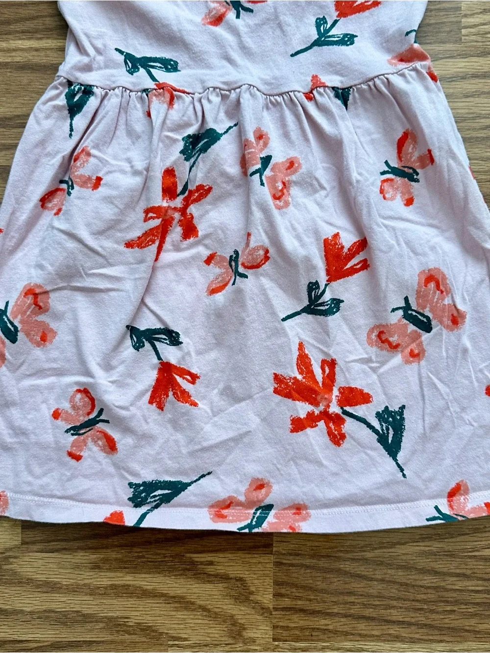 Carter’s Kid Girls 8 8A Short Sleeve Cotton Summer Dress Pink Red Floral EUC!